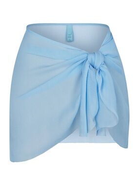 SILK CHIFFON COVER UP WRAP SKIRT | IRIS BLUE - IRIS BLUE / S x 1